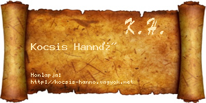 Kocsis Hannó névjegykártya